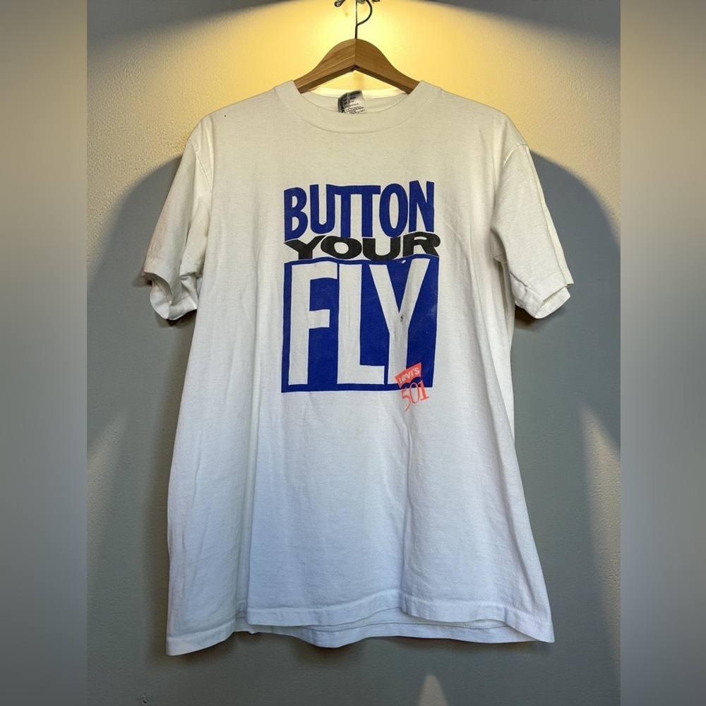 Vintage Levi's Shirts - Button Your Fly Levi's 501 Tee Shirt SZ xla